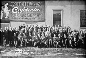 "Michelin Top Notchers” at the 1927 meeting. - Michelin Cafeteria Main Street